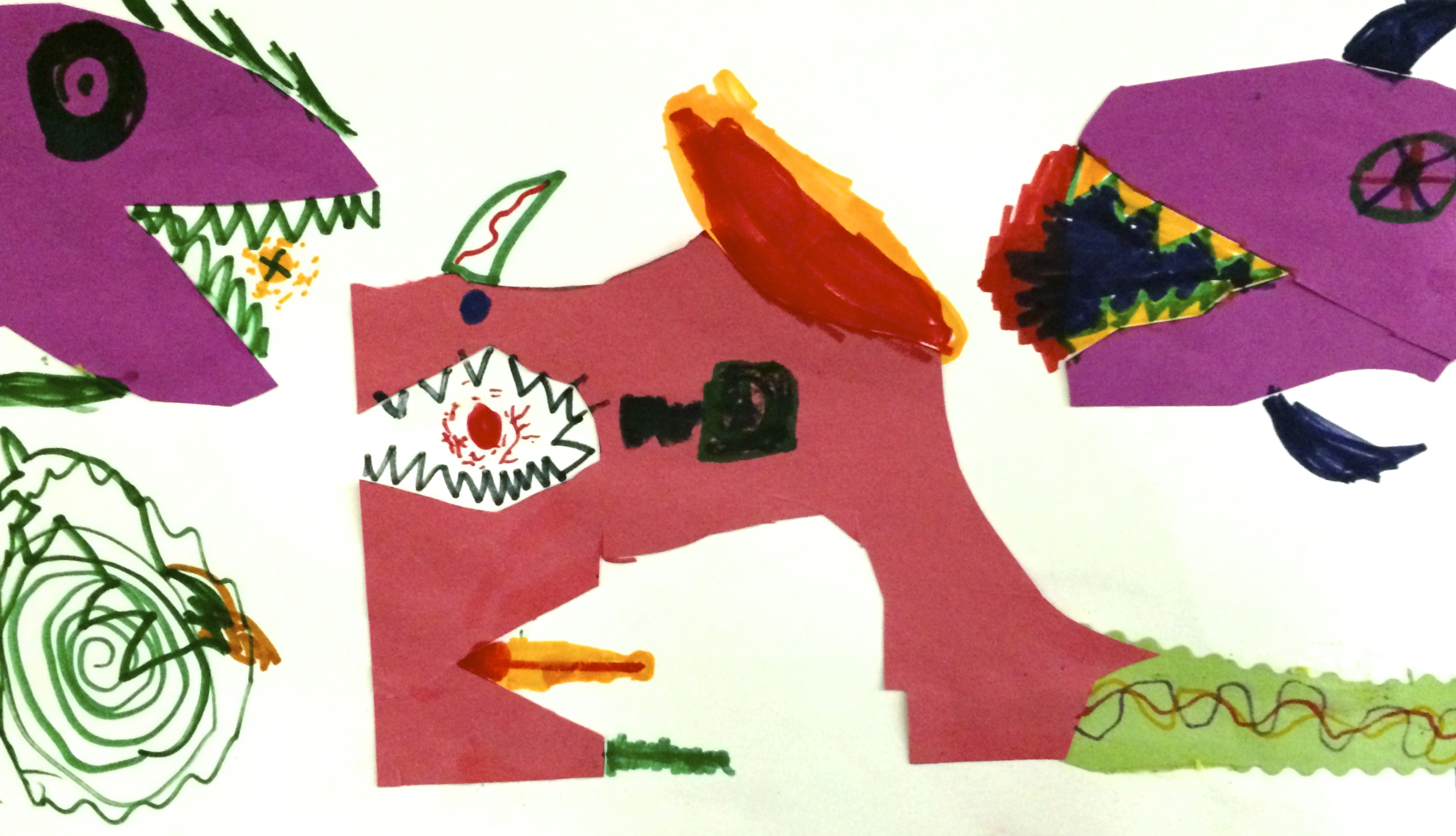 Cutouts Challenge. College/Mixed Media. (Grade 2)