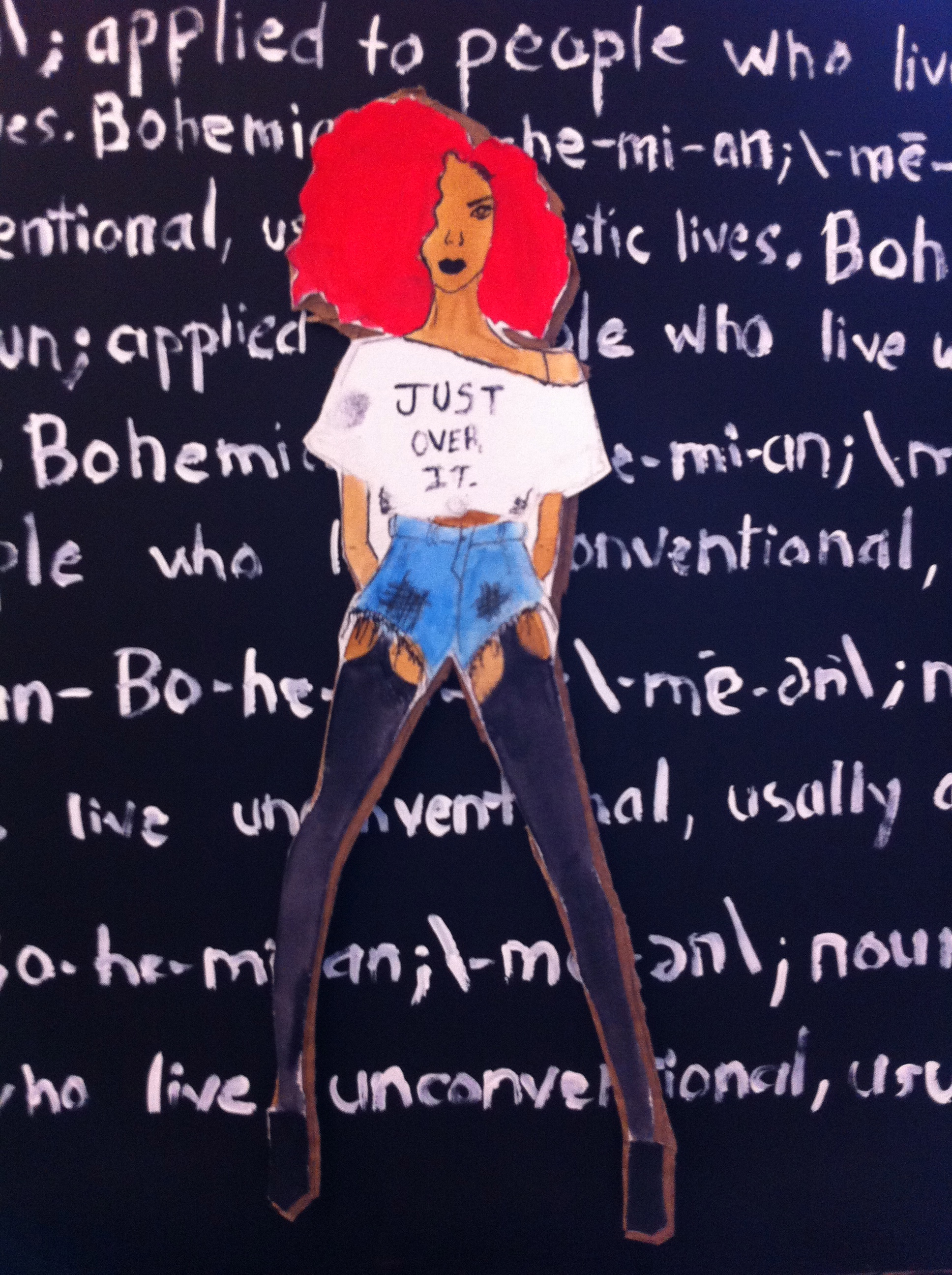 "Me, Myself & I." Under Pressure. Mixed Media, painting/collage. (Grade 11)